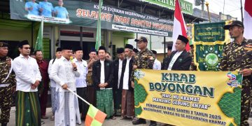 Gotong Royong MWC NU Kramat Membangun Gedung Baru